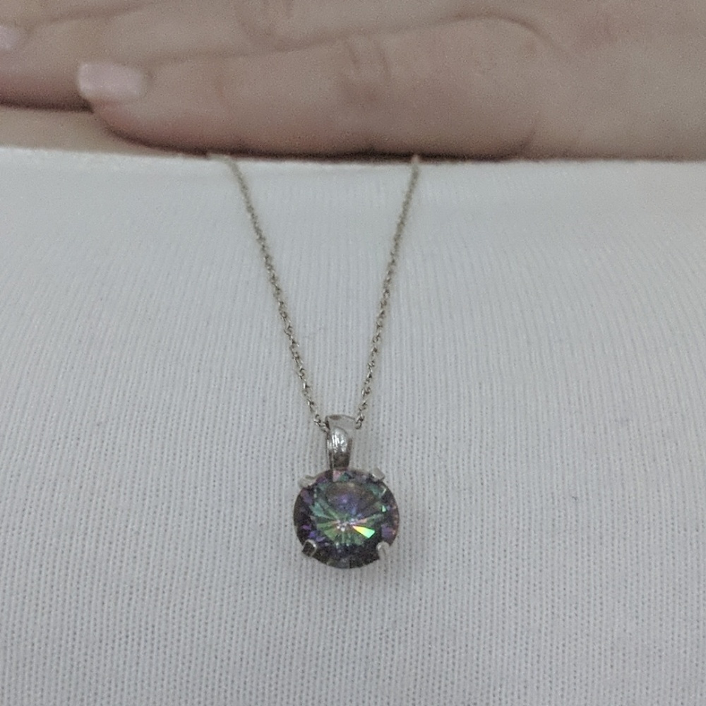 Swarovski crystal dark rainbow pendant